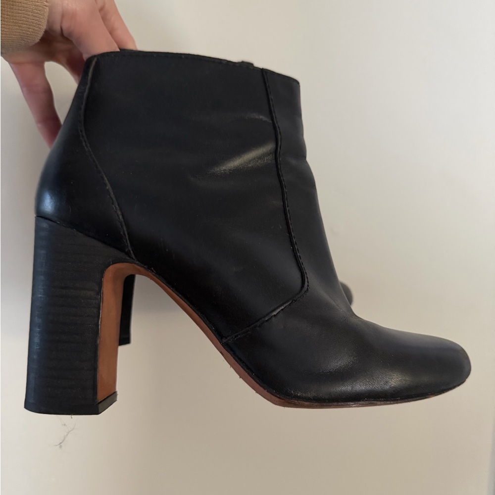 Madewell Black Leather Heeled Boots